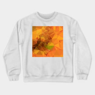 Deep Carrot Orange Abstract Low Polygon Background Crewneck Sweatshirt